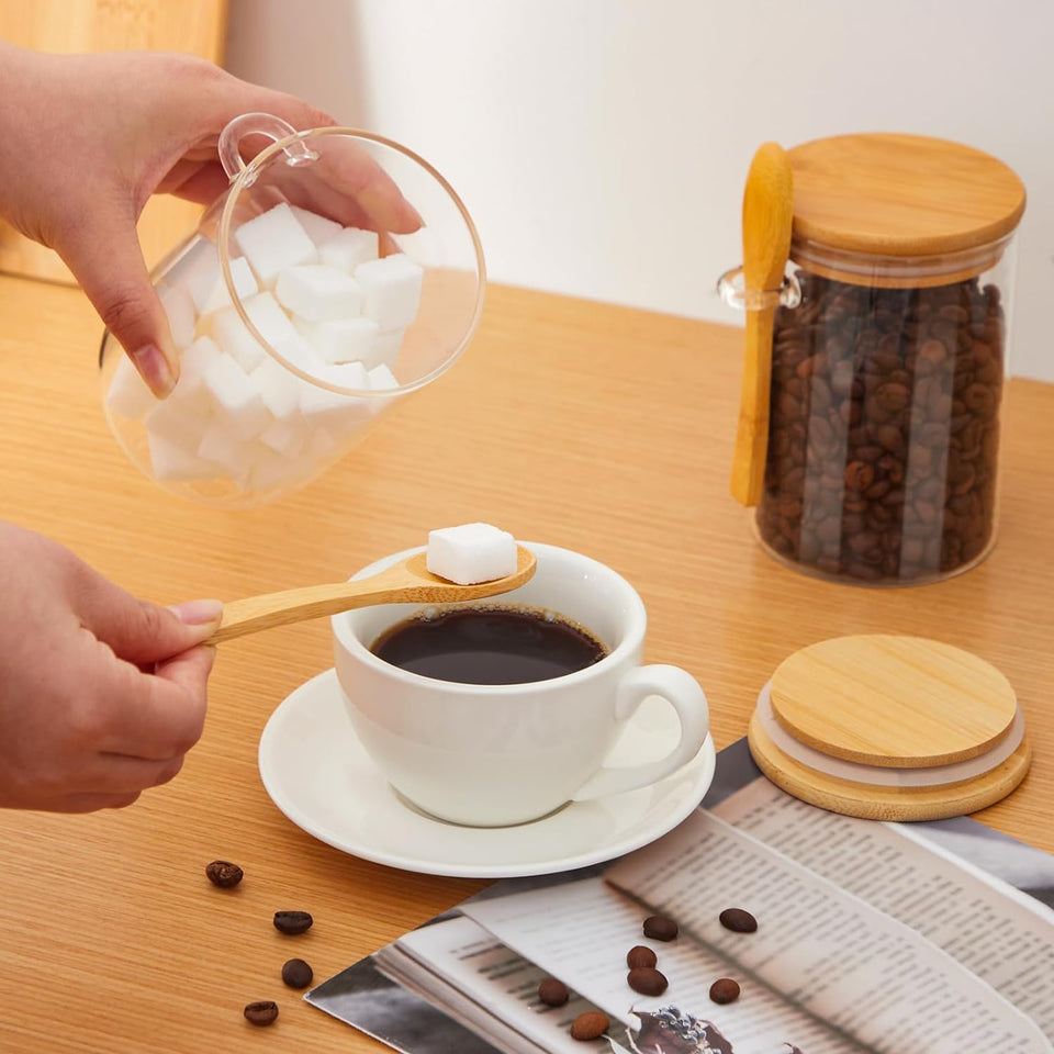 FreshSeal — Frasco de Vidrio con Tapa de Bambú y Cuchara
