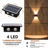 SolarWall Pro 4LED – Lámpara Solar Exterior Inteligente Doble Luz