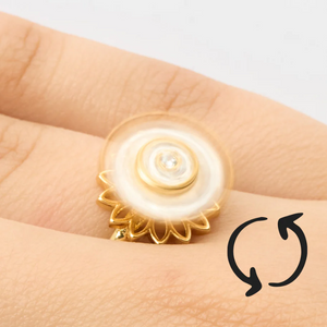 SolFlair – Anillo Girasol Giratorio con Circonias