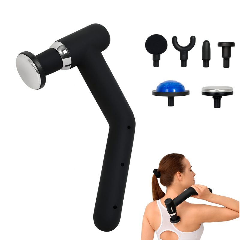 PowerRelax – Pistola de Masaje Muscular con Extensor de Alcance