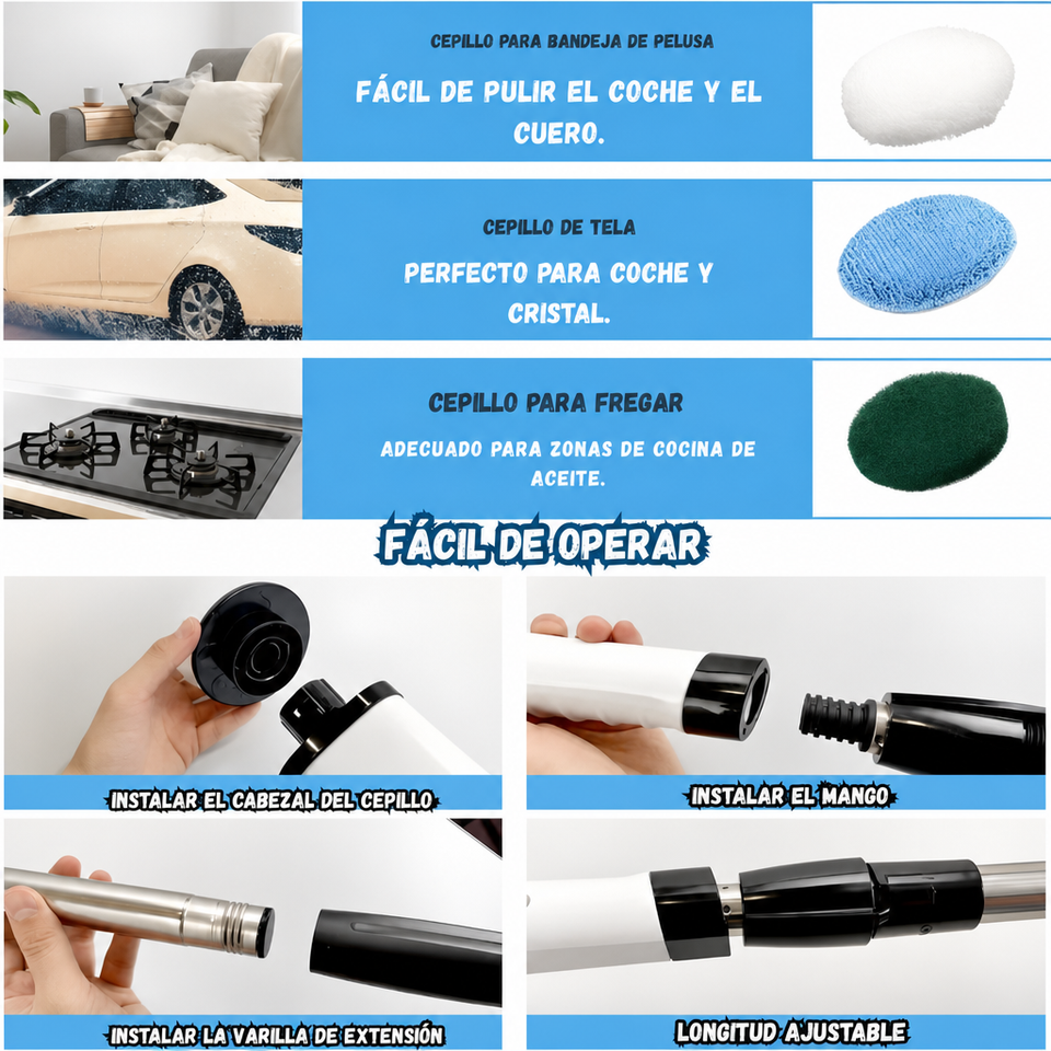 PowerScrub Pro – Limpiador de Alta Rotación 9 en 1