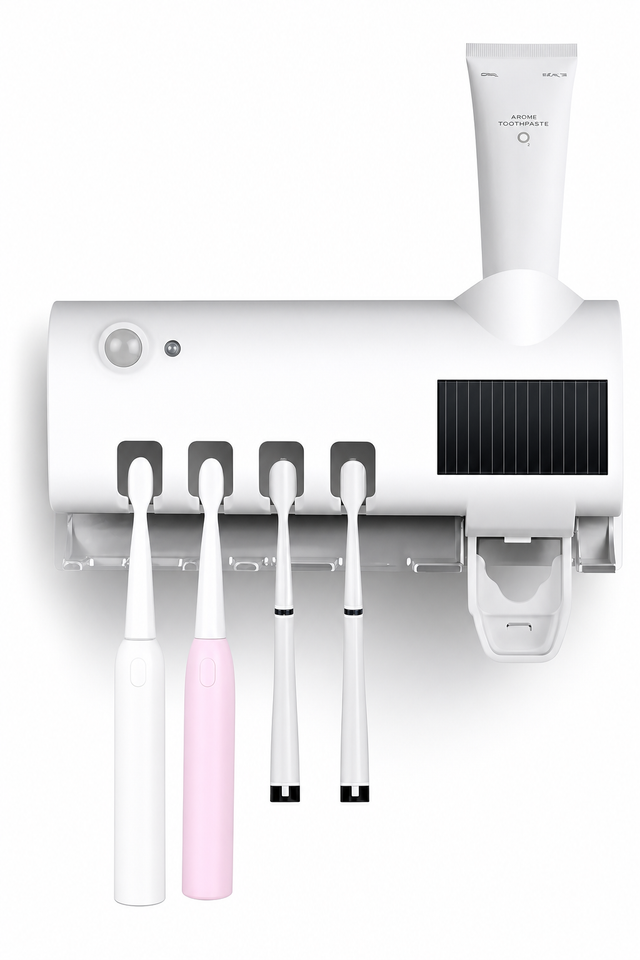SteriBrush Pro – Soporte Esterilizador UV y Dispensador Automático