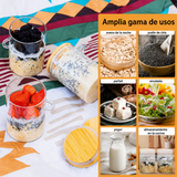 FreshSeal — Frasco de Vidrio con Tapa de Bambú y Cuchara