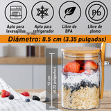 FreshSeal — Frasco de Vidrio con Tapa de Bambú y Cuchara