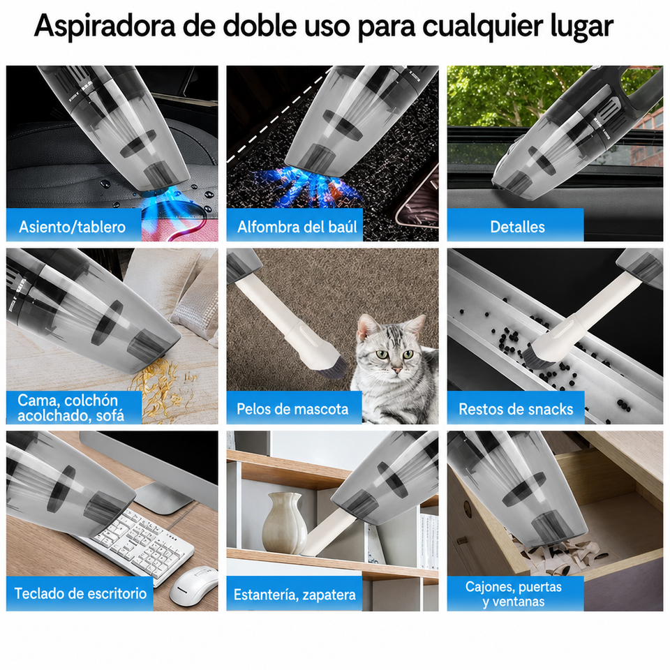 PocketVac Pro – Aspiradora Inalámbrica de Mano 5000Pa