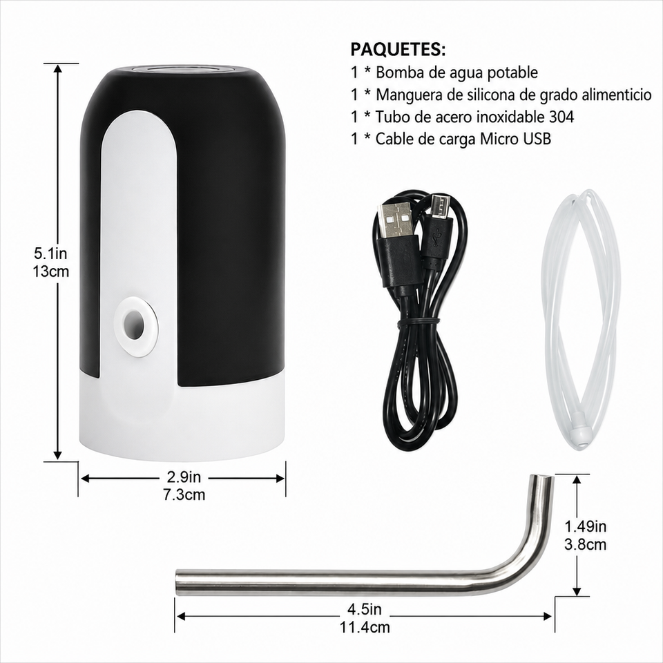 AquaFácil – Bomba Eléctrica Recargable por USB