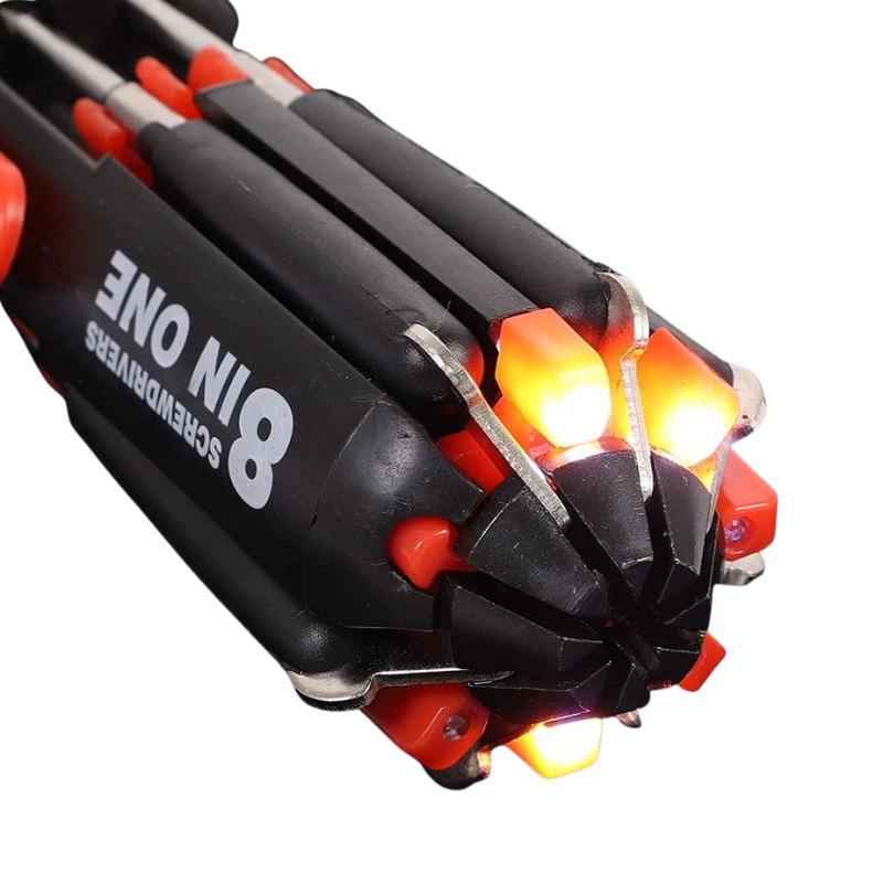 ToolBright 8 en 1 – Destornillador Multifuncional con Linterna